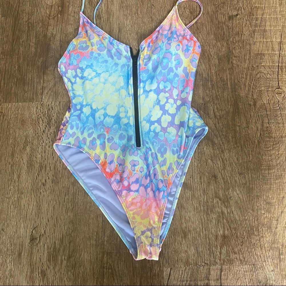 F21 Mulit Colored Animal Print Swimsuit